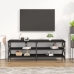 Mueble de TV madera contrachapada negro 140x40x50 cm