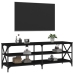 Mueble de TV madera contrachapada negro 140x40x50 cm