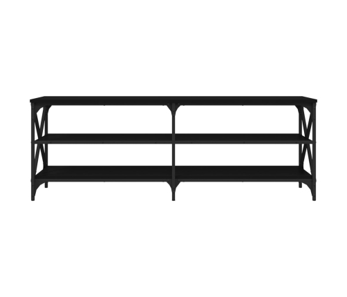 Mueble de TV madera contrachapada negro 140x40x50 cm