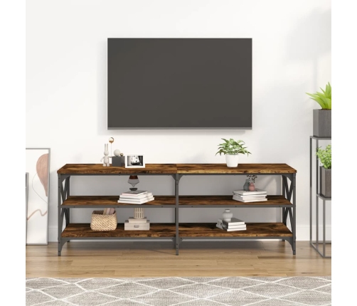 Mueble para TV madera contrachapada roble ahumado 140x40x50 cm