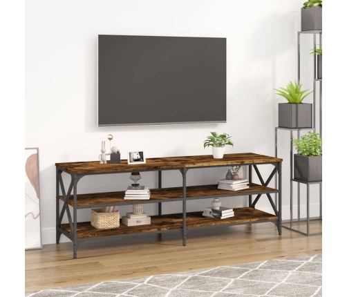 Mueble para TV madera contrachapada roble ahumado 140x40x50 cm