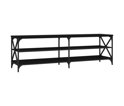 vidaXL Mueble de TV madera contrachapada negro 160x40x50 cm