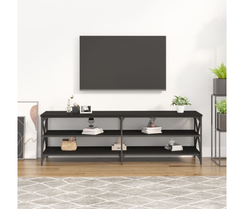 vidaXL Mueble de TV madera contrachapada negro 160x40x50 cm