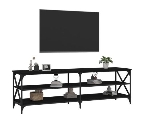 vidaXL Mueble de TV madera contrachapada negro 160x40x50 cm