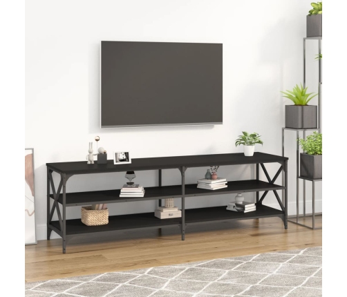 vidaXL Mueble de TV madera contrachapada negro 160x40x50 cm