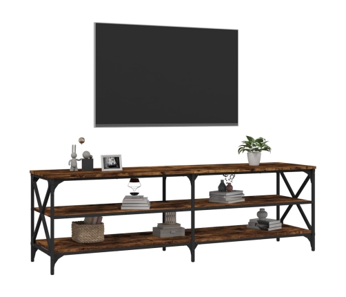 Mueble de TV madera contrachapada roble ahumado 160x40x50 cm