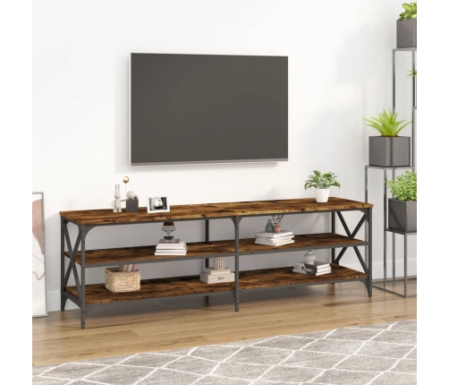 Mueble de TV madera contrachapada roble ahumado 160x40x50 cm