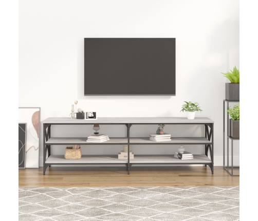 Mueble de TV madera contrachapada gris Sonoma 160x40x50 cm