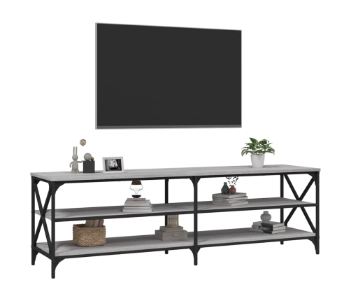 Mueble de TV madera contrachapada gris Sonoma 160x40x50 cm