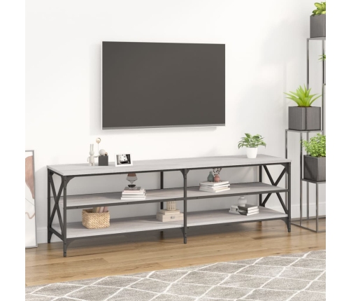 Mueble de TV madera contrachapada gris Sonoma 160x40x50 cm