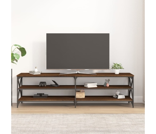 Mueble de TV madera contrachapada roble marrón 180x40x50 cm