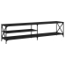 Mueble para TV metal y madera contrachapada negro 200x40x50 cm