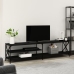 Mueble para TV metal y madera contrachapada negro 200x40x50 cm