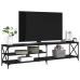 Mueble para TV metal y madera contrachapada negro 200x40x50 cm