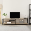 Mueble TV metal y madera contrachapada roble Sonoma 200x40x50cm