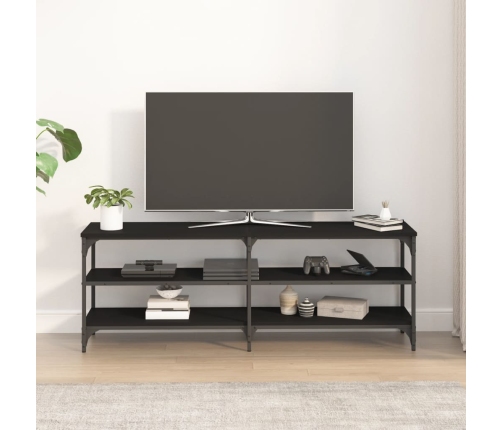 Mueble para TV madera contrachapada negro 140x30x50 cm