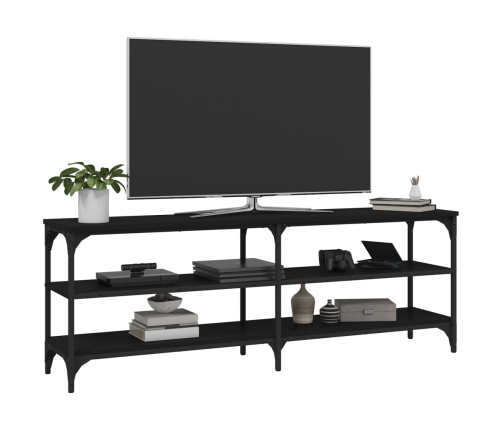 Mueble para TV madera contrachapada negro 140x30x50 cm