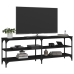 Mueble para TV madera contrachapada negro 140x30x50 cm