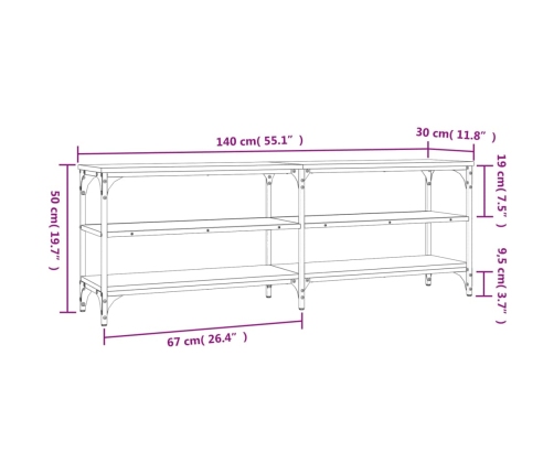 Mueble para TV madera contrachapada negro 140x30x50 cm