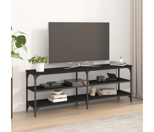 Mueble para TV madera contrachapada negro 140x30x50 cm