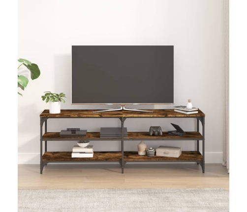 Mueble de TV madera contrachapada roble ahumado 140x30x50 cm