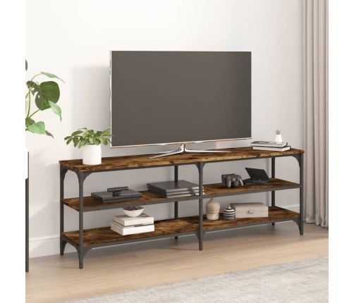 Mueble de TV madera contrachapada roble ahumado 140x30x50 cm