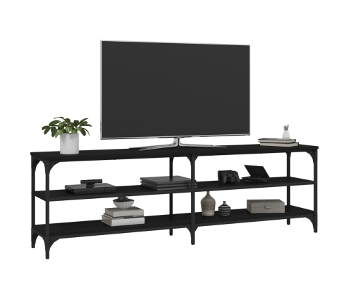 vidaXL Mueble de TV madera contrachapada negro 160x30x50 cm