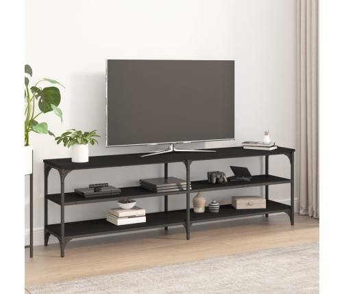 vidaXL Mueble de TV madera contrachapada negro 160x30x50 cm