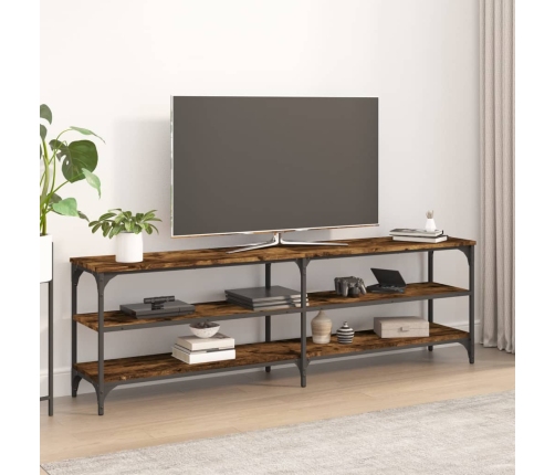 Mueble de TV madera contrachapada roble ahumado 160x30x50 cm