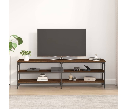 Mueble de TV madera contrachapada roble marrón 160x30x50 cm