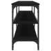 Mueble de TV metal y madera contrachapada negro 180x30x50 cm