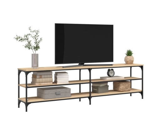 Mueble TV metal y madera contrachapada roble Sonoma 180x30x50cm