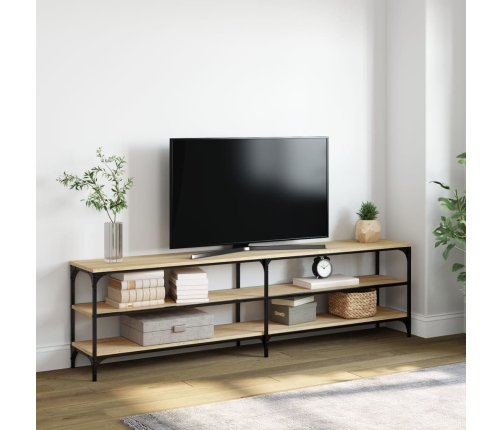 Mueble TV metal y madera contrachapada roble Sonoma 180x30x50cm