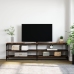 vidaXL Mueble TV metal y madera contrachapada roble humo 180x30x50cm