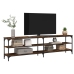 vidaXL Mueble TV metal y madera contrachapada roble humo 180x30x50cm