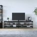 Mueble de TV metal y madera contrachapada negro 200x30x50 cm