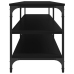 Mueble de TV metal y madera contrachapada negro 200x30x50 cm