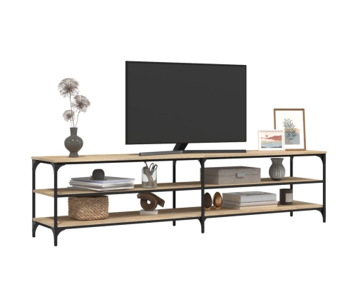 Mueble TV metal y madera contrachapada roble Sonoma 200x30x50cm