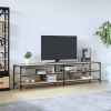 Mueble TV metal y madera contrachapada roble Sonoma 200x30x50cm