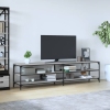 vidaXL Mueble TV metal y madera contrachapada gris Sonoma 200x30x50 cm