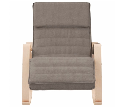 Silla mecedora de tela gris taupe