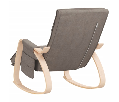 Silla mecedora de tela gris taupe