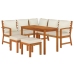 Juego comedor de jardín 6 pzas con cojines madera maciza acacia