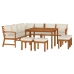 Juego comedor jardín con cojines 11 piezas madera maciza acacia