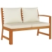 Juego comedor jardín con cojines 11 piezas madera maciza acacia