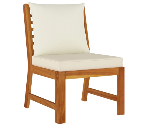 Juego comedor jardín con cojines 11 piezas madera maciza acacia