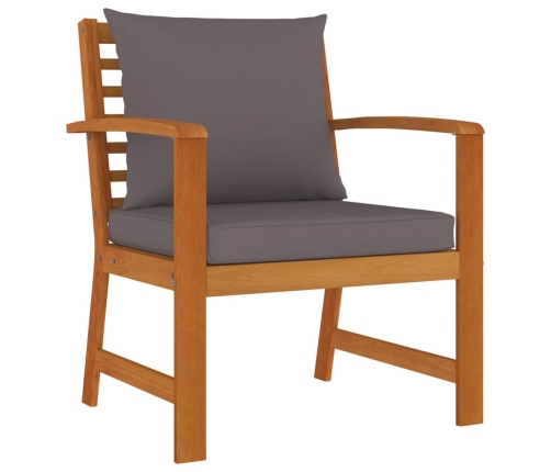Juego comedor de jardín 4 pzas con cojines madera maciza acacia