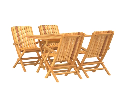 Juego de comedor para jardín 5 piezas madera maciza de teca