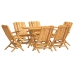 Juego de comedor de jardín 7 piezas madera maciza de teca