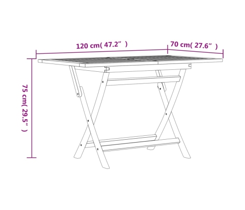 Juego de comedor de jardín 7 piezas madera maciza de teca